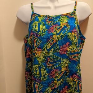 Supergirl juniors XL (14/16) blue camisole Supergirl logo top